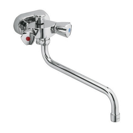 Mitigeur bain-douche STANDARD SPEZIAL DN 15 avec douchette télescopique blanc chrome KLUDI