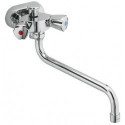 Mitigeur bain-douche STANDARD SPEZIAL DN 15 avec douchette télescopique blanc chrome KLUDI