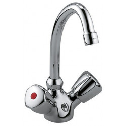 Mitigeur lavabo STANDARD DN 15 Terralux poignée plastique, support chaîne chromé KLUDI