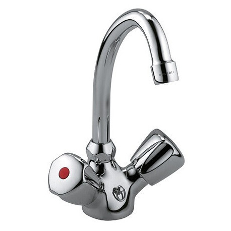 Mitigeur lavabo STANDARD DN 15 Terralux poignée plastique, support chaîne chromé KLUDI