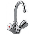 Mitigeur lavabo STANDARD DN 15 Terralux poignée plastique, support chaîne chromé KLUDI