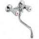 Mitigeur bain et douche STANDARD DN 15, bec orientable Terralux poignée métal chromé KLUDI