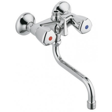 Mitigeur bain et douche STANDARD DN 15, bec orientable Terralux poignée métal chromé KLUDI