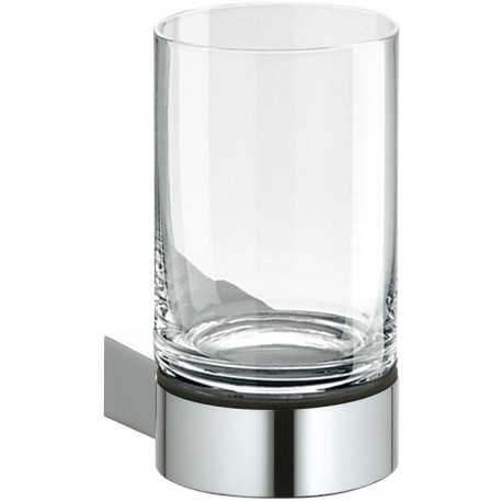 Porte-verre PLAN complet avec verre en cristal véritable, acier inoxydable KEUCO