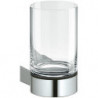 Porte-verre PLAN complet avec véritable verre cristal aluminium anodisé argent KEUCO