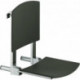 Siège rabattable siège PLAN CARE 360 mm aluminium anodisé argent / noir-gris KEUCO