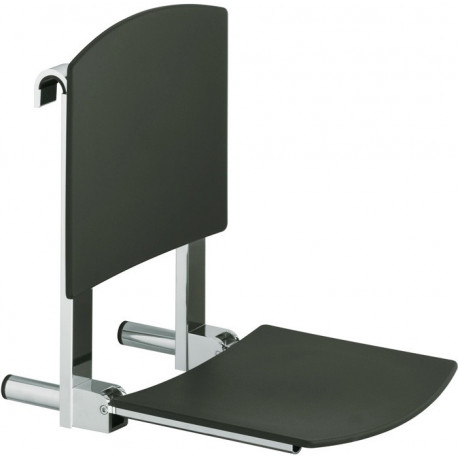 Siège rabattable siège PLAN CARE 360 mm aluminium anodisé argent / gris clair KEUCO