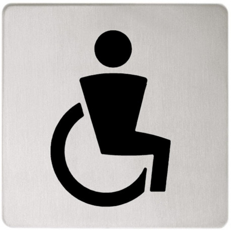 Plaque de porte PLAN symbole handicapé chromé KEUCO