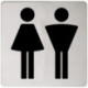 Plaque de porte PLAN symbole femme / homme chromé KEUCO