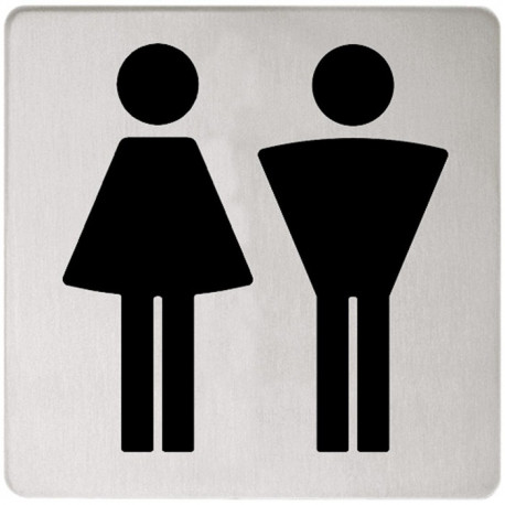 Plaque de porte PLAN symbole femme / homme chromé KEUCO