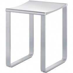 Tabouret PLAN aluminium anodisé argent / gris clair RAL KEUCO