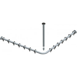 Ensemble barre de rideau de douche PLAN pour douche carrée 800 x 800 mm chromé KEUCO