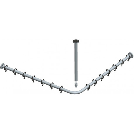 Ensemble barre de rideau de douche PLAN pour douche carrée 800 x 800 mm chromé KEUCO