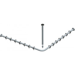 Ensemble barre de rideau de douche PLAN pour douche carrée 900 x 900 mm chromé KEUCO