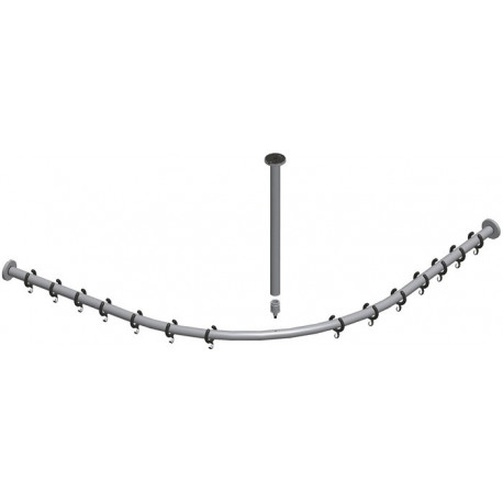 Kit barre de rideau de douche PLAN pour douche quart de rond 900 x 900 mm chromé KEUCO