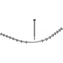 Kit barre de rideau de douche PLAN pour douche quart de rond 900 x 900 mm aluminium argent / anodisé KEUCO