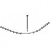 Kit barre de rideau de douche PLAN pour douche quart de rond 900 x 900 mm aluminium argent / anodisé KEUCO