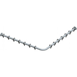 Kit barre de rideau de douche PLAN pour douche carrée, coudée 1000 x 1000 mm aluminium anodisé argent / chromé KEUCO