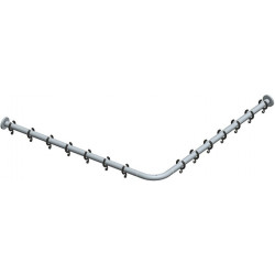 Kit barre de rideau de douche PLAN pour douche carrée, coudée 1200 x 1200 mm aluminium anodisé argent / chromé KEUCO