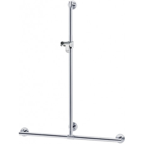 Main courante de douche PLAN avec barre de douche 1182/1263 mm, aluminium, anodisé argent / KEUCO