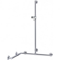 Main courante de douche PLAN avec barre de douche 1097/1297/1263 mm, aluminium anodisé argent KEUCO