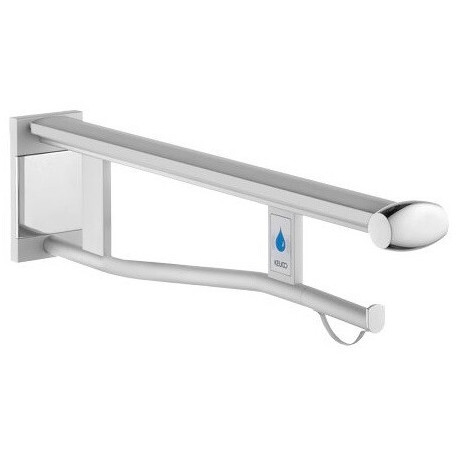 Rail support mural pour WC PLAN CARE projection 850mm, version droite aluminium anodisé argent / gris clair (RAL KEUCO