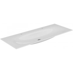 Lavabo double en céramique EDITION 11 1405 x 17 x 538 mm adapté aux robinetteries 1 trou blanc KEUCO