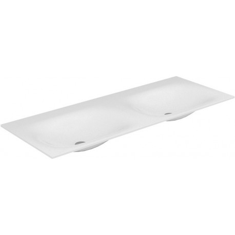 Vasque double Varicor EDITION 11 PLANNING 1400 x 17 x 535 mm sans trou pour robinet, sans trop-plein blanc arctique satiné KEUCO