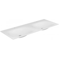 Lavabo double Varicor EDITION 11 PLANNING avec 2 trous 1 trou 2450 mm blanc arctique satiné KEUCO
