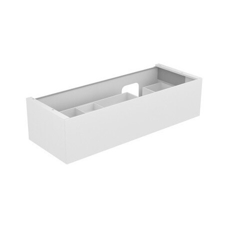 Meuble sous-vasque EDITION 11 PLANNING 1400 x 350 x 535 mm, découpe siphon à droite avec éclairage intérieur LED Truffe KEUCO