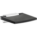 Siège rabattable siège PLAN 370 mm aluminium anodisé argent / gris clair RAL KEUCO