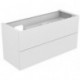 Meuble sous-vasque EDITION 11 PLANNING 1400 x 700 x 535 mm, découpe siphon gauche blanc KEUCO