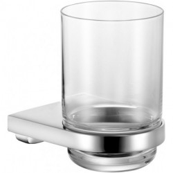 Porte-verre MOLL complet avec verre en cristal véritable, chromé KEUCO