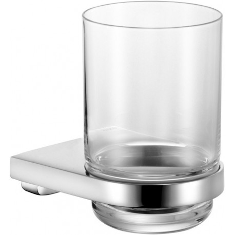 Porte-verre MOLL complet avec verre en cristal véritable, chromé KEUCO