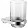 Porte-verre MOLL complet avec verre en cristal véritable, chromé KEUCO