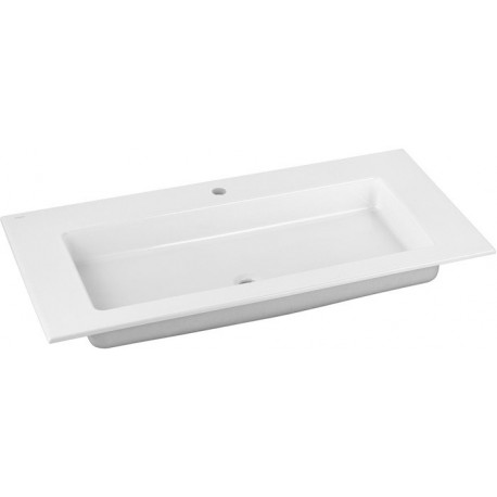 Lavabo en céramique ROYAL 60 1055 x 17 x 538 mm adapté aux robinetteries 1 trou blanc KEUCO
