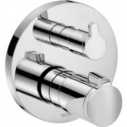 Mitigeur thermostatique ELEGANCE DN 15 / DN 20, avec robinet d'arrêt en céramique chromé KEUCO
