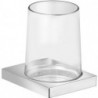 Porte-verre EDITION 11 complet avec verre KEUCO chromé noir brossé