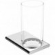 Porte-verre EDITION 400 complet avec verre en cristal véritable noir chrome brossé KEUCO