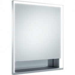 Meuble miroir ROYAL LUMOS 650 x 735 x 165 mm butée à droite, anodisé argenté KEUCO