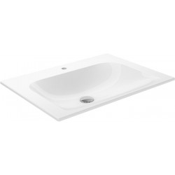 Lavabo en céramique X-LINE 655 x 17 x 493 mm adapté pour mitigeur 1 trou blanc KEUCO