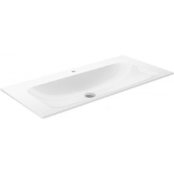Lavabo en céramique X-LINE 1005 x 17 x 493 mm adapté pour mitigeur 1 trou blanc KEUCO