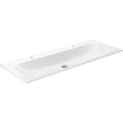 Lavabo en céramique X-LINE 1205 x 17 x 493 mm adapté pour mitigeur 1 trou blanc KEUCO