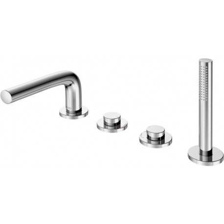 Mitigeur bain EDITION 400 4 trous encastrement sur rebord de bain saillie 220mm chrome noir poli KEUCO
