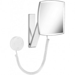 Miroir grossissant iLook_move 200 x 200 mm, boîtier de raccordement mural lumineux 12 V bronze poli KEUCO