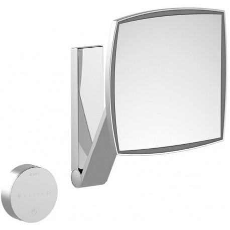 Miroir grossissant iLook_move 200 x 200 mm, illuminé chrome noir brossé KEUCO