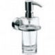 Distributeur de savon liquide RONDO 2 récipient verre cristal clair, pompe doseuse chrome