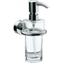 Distributeur de savon liquide RONDO 2 récipient verre cristal clair, pompe doseuse chrome