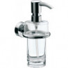 Distributeur de savon liquide RONDO 2 récipient verre cristal clair, pompe doseuse chrome