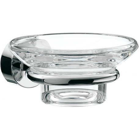 Porte-savon RONDO 2 Verre en crystal clair chromé